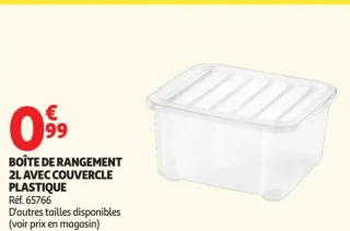 Boîte de rangement 2L avec couvercle plastique
