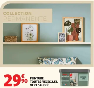 Auchan Peinture Toutes Pièces 2.5 L Vert Sauge Satin