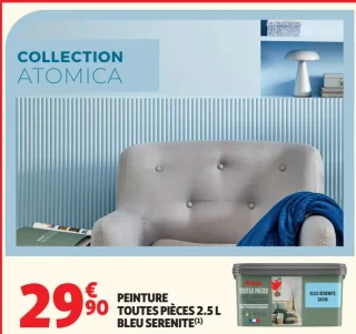 Auchan Peinture Toutes Pièces 2.5 L Bleu Sérénité Satin