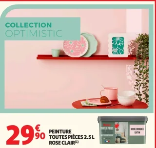 Auchan Peinture Toutes Pièces 2.5 L Rose Clair Satin