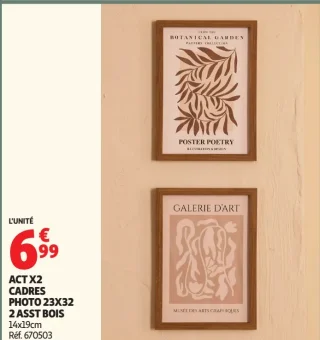 Cadres photo Actuel x2 23x32 2 asst bois