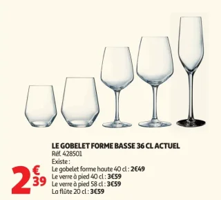 LE GOBELET FORME BASSE 36 CL ACTUEL
