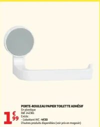PORTE-ROULEAU PAPIER TOILETTE ADHÉSIF
