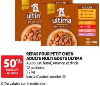 Repas pour petit chien adulte multi gouts Ultima