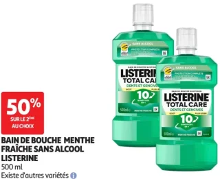 Bain de bouche menthe fraîche sans alcool Listerine