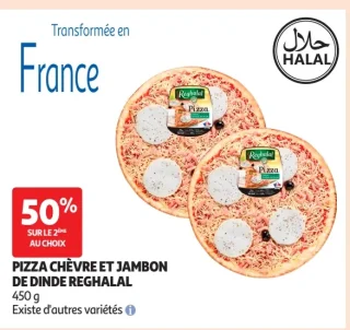 Pizza chèvre et jambon de dinde Reghalal