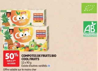 Compotes de fruits bio Cool Fruits Vitabio