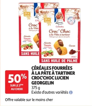 Céréales fourrées à la pâte à tartiner Croc'Choc Lucien Georgelin