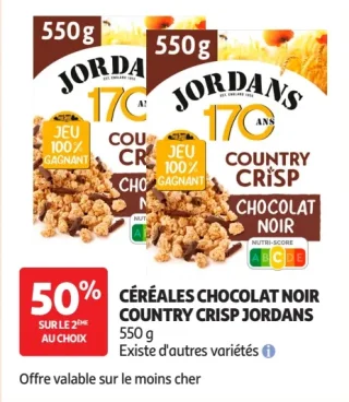 Céréales chocolat noir Country Crisp Jordans