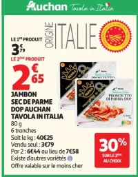 JAMBON SEC DE PARME DOP AUCHAN TAVOLA IN ITALIA