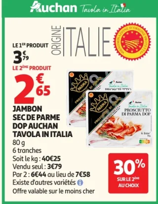 JAMBON SEC DE PARME DOP AUCHAN TAVOLA IN ITALIA