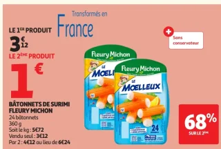 BÂTONNETS DE SURIMI FLEURY MICHON