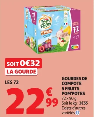 Gourdes de compote 5 fruits Pom'Potes