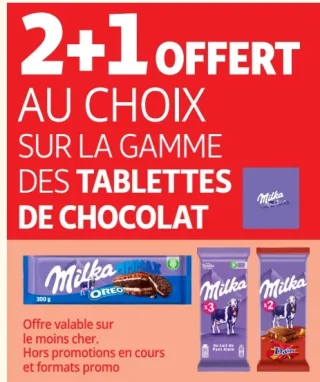 Tablettes de chocolat Milka
