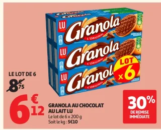 GRANOLA AU CHOCOLAT AU LAIT LU