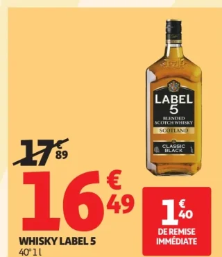 WHISKY LABEL 5 40° 1 l
