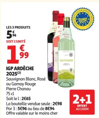 Vin blanc, rosé ou rouge IGP Ardèche Pierre Chanau