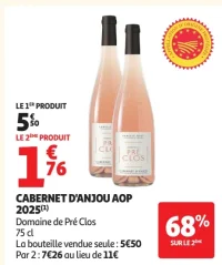 Vin rosé Cabernet d'Anjou AOP Domaine de Pré Clos