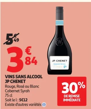 Vins sans alcool JP Chenet Cabernet Syrah