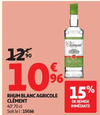 Rhum blanc agricole Clément