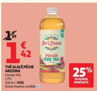Thé glacé pêche Arizona Format XXL