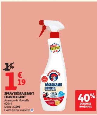 Spray Dégraissant Chanteclair au savon de Marseille