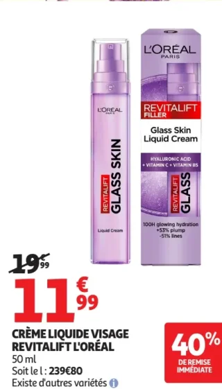 Crème liquide visage Revitalift L'Oréal