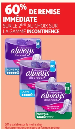 Always Discreet gamme Incontinence