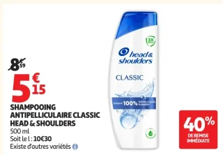 SHAMPOOING ANTIPELLICULAIRE CLASSIC HEAD & SHOULDERS