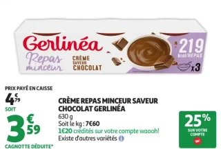 Crème repas minceur saveur chocolat Gerlinéa