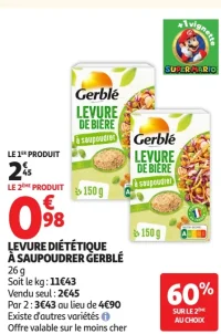Levure diététique à saupoudrer Gerblé
