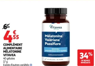 Complément alimentaire Mélatonine Valériane Passiflore Vitavea