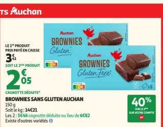 Brownies sans gluten Auchan