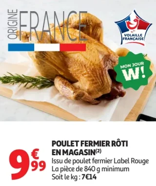 Poulet fermier rôti