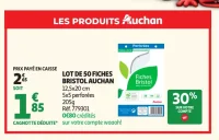 LOT DE 50 FICHES BRISTOL AUCHAN