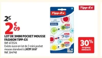 LOT DE 3 MINI POCKET MOUSSE FASHION TIPP-EX