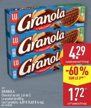 LU® GRANOLA Chocolat au lait. Lot de 3