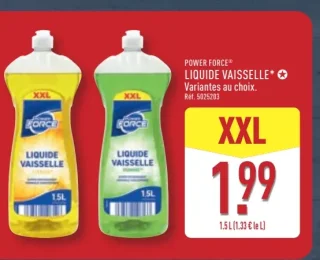 POWER FORCE Liquide Vaisselle