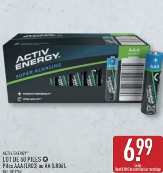 ACTIV ENERGY® LOT DE 50 PILES
