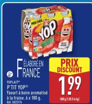 P'tit Yop® Yaourt à boire aromatisé à la fraise