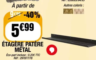 Étagère patère métal