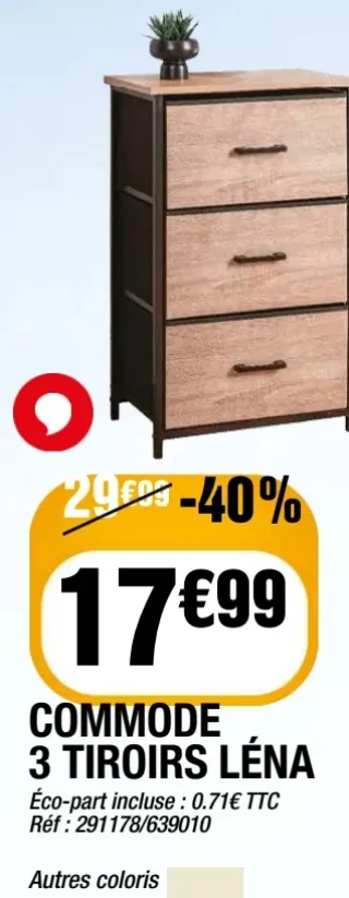 COMMODE 3 TIROIRS LÉNA