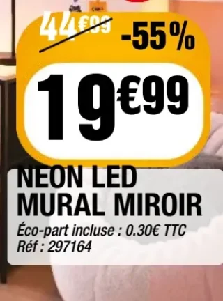 Neon LED mural miroir
