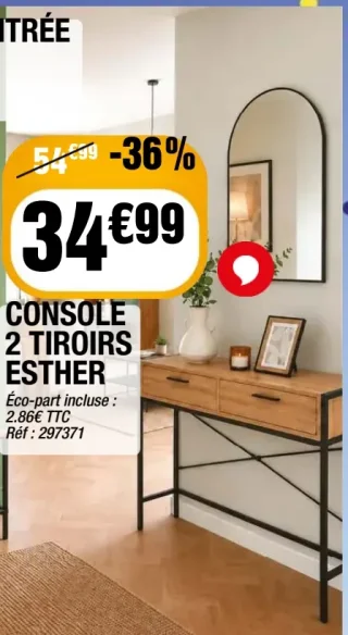 Console 2 tiroirs Esther