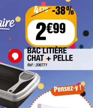 BAC LITIÈRE CHAT + PELLE
