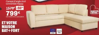 Canapé d'angle droit convertible Happy