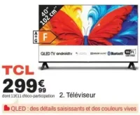 Téléviseur TCL QLED TV androidtv 40" (102 cm)