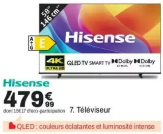Téléviseur Hisense 58" 58Q7S