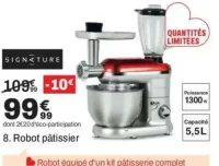 Robot pâtissier SIGNATURE KM141GM GRIS ET ROUGE