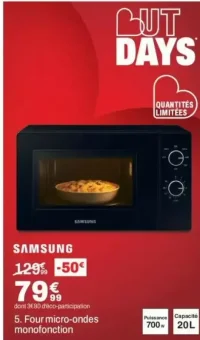 Four micro-ondes monofonction Samsung MS20A3010AL